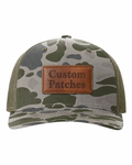 Camo Custom Leather Patch Hats